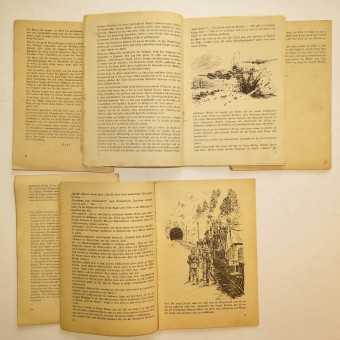 5 skadade volymer av Kriegsbücherei der deutschen Jugend. Espenlaub militaria